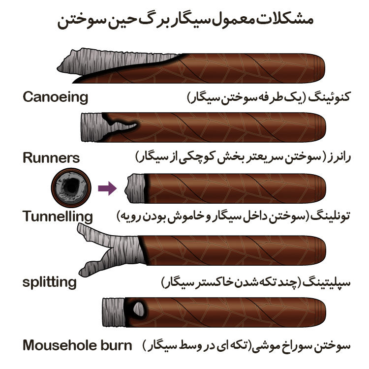 مشکلات سوختن سیگار برگ